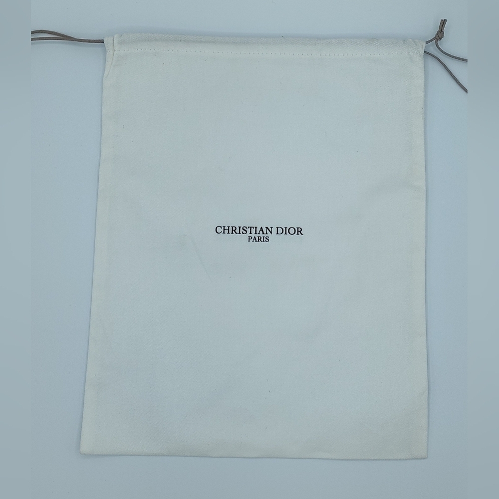 Christian Dior White Canvas Dust Bag 11.5x9 Cord Drawstring NWOT AUTHENTIC